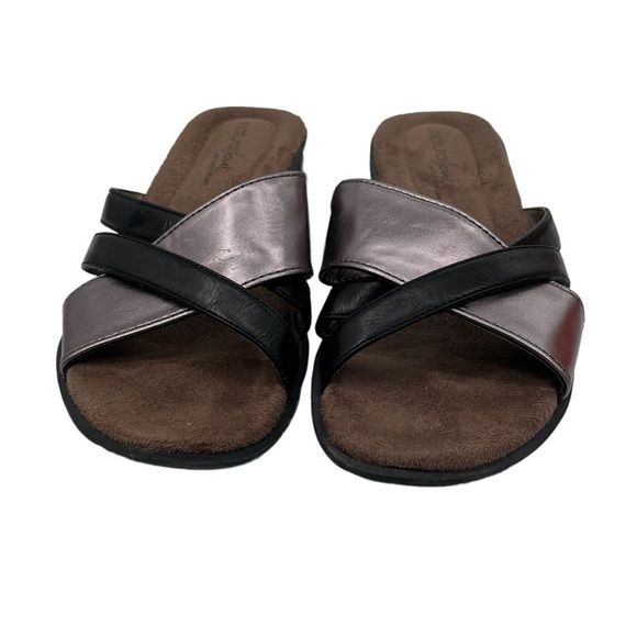 Naturalizer Natural Soul Black Pewter Jimena Strappy Sandals Size 6 Women's - Picture 3 of 8